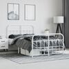 vidaXL Metal Bed Frame without Mattress with Footboard White 120x200cm