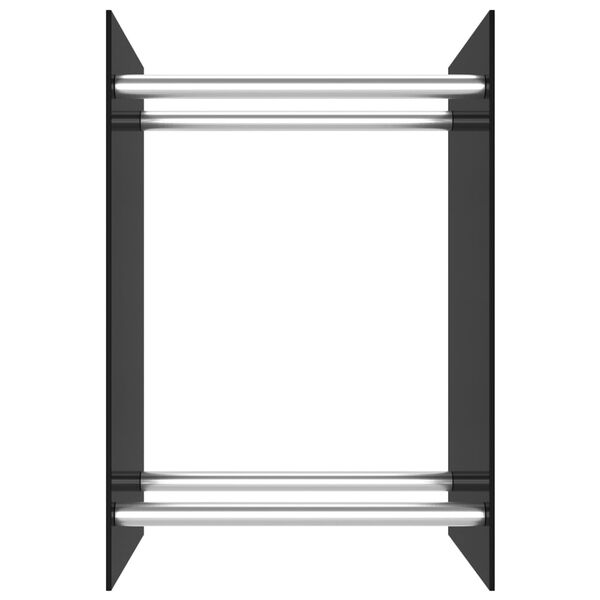 vidaXL Firewood Rack Black 40x35x60 cm Glass