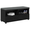 vidaXL Hall Bench with Cushion with Drawer Black Oak 100 x 38 x 46 cm