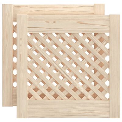 vidaXL Cabinet Doors Lattice Design 2 pcs 39.5x39.5 cm Solid Wood Pine