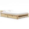 vidaXL Bed Frame without Mattress with 4 Drawers Solid Wood 140x200 cm