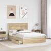 vidaXL Storage Bed with Drawer Sonoma Oak 140 x 190 cm Engineered Wood