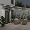 vidaXL Manual Retractable Awning with LEDs Anthracite&White 600x350 cm