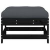vidaXL Garden Footstools with Cushions 2pcs Black Solid Wood Pine