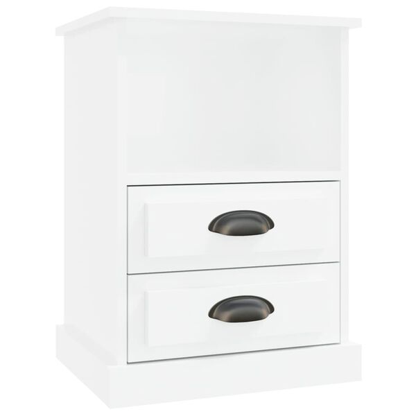vidaXL Bedside Cabinet High Gloss White 43x36x60 cm