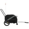 vidaXL Pet Bike Trailer Grey and Black Oxford Fabric and Iron