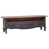 vidaXL TV Cabinet 120x30x40 cm Black Solid Mahogany Wood
