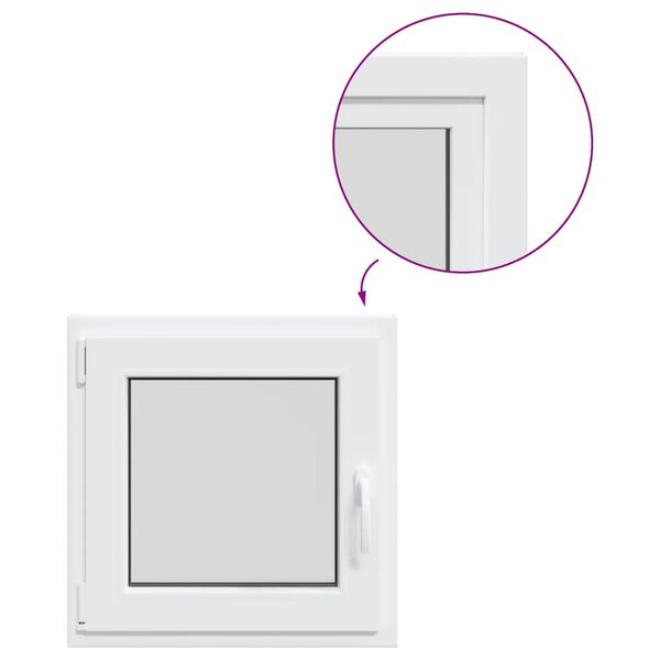 vidaXL Basement Window RISOR 60x60 cm Tilt&Turn DIN Left White