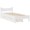 vidaXL Bed Frame with Drawers White 75x190 cm Small Single Solid Wood Pine