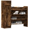 vidaXL Shoe Cabinet Smoked Oak 100.5x28x100 cm Engineered Wood