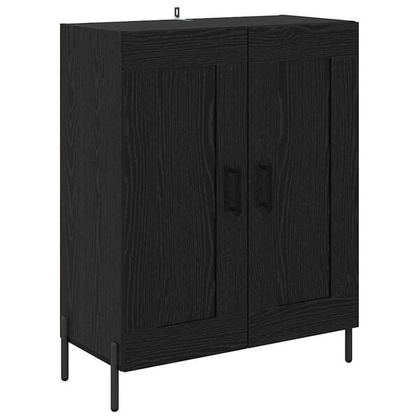vidaXL Sideboard Black Oak 69.5 x 34 x 90 cm Engineered Wood and Iron