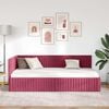 vidaXL Corner Bed Frame with Headboard Wine Red 100 cm x 200 cm Velvet