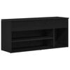 vidaXL Shoe Bench Black Oak 102x30.5x45 cm Engineered Wood