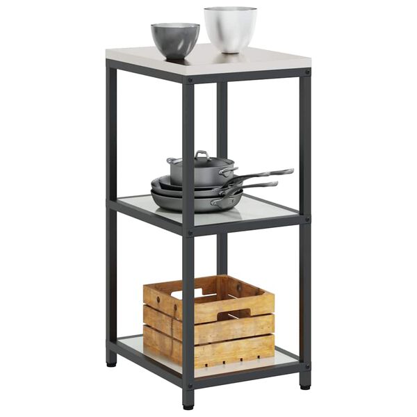 vidaXL Kitchen Storage with Shelf Silver 40 x 50 x 92 cm Steel