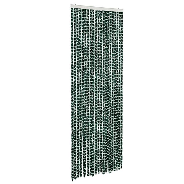 vidaXL Fly Curtain Green and White 90x200 cm Chenille