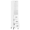 vidaXL Highboard High Gloss White 34.5x34x180 cm Engineered Wood
