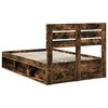 vidaXL Bed Frame Smoked Oak 120 x 200 cm Solid Pine Wood