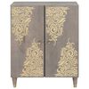 vidaXL Sideboard Grey and Gold 60 x 33 x 75 cm Solid Mango Wood