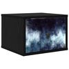vidaXL Wall-mounted Bedside Cabinet RAALTE Black Oak 36 x 33 x 25 cm