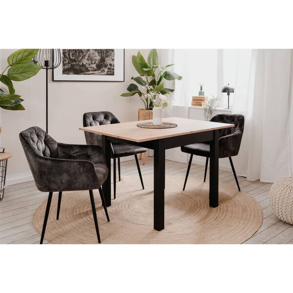 Finori Extendable Dining Table Coburg 80 Artisan Oak and Black