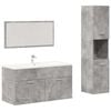 vidaXL 3 Piece Bathroom Furniture Set Concrete Grey Engineered Wood