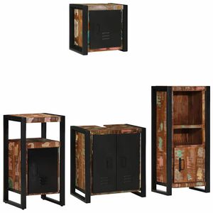 vidaXL Bathroom Furniture Set 4 pcs Multicolour and Black