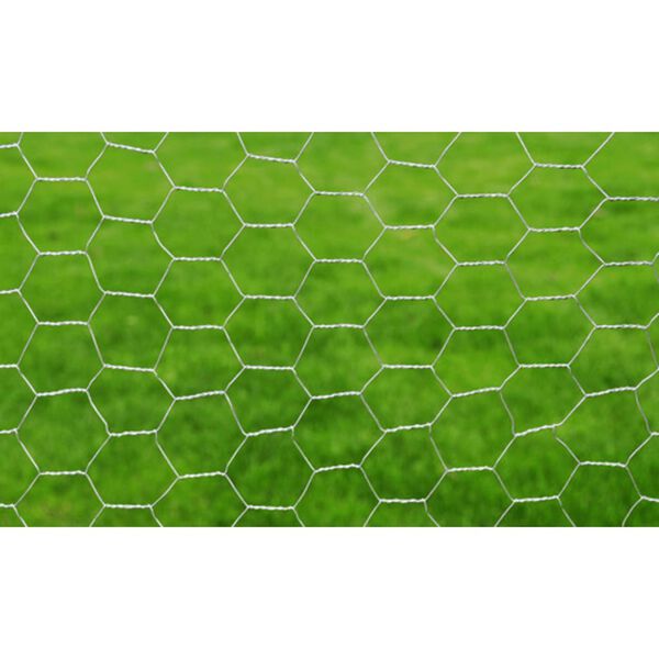 vidaXL Chicken Wire Fence Galvanised Steel 25x1 m Silver