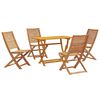 vidaXL Garden Dining Set with Cushion 5 pcs Brown Solid acacia wood