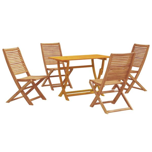 vidaXL Garden Dining Set with Cushion 5 pcs Brown Solid acacia wood