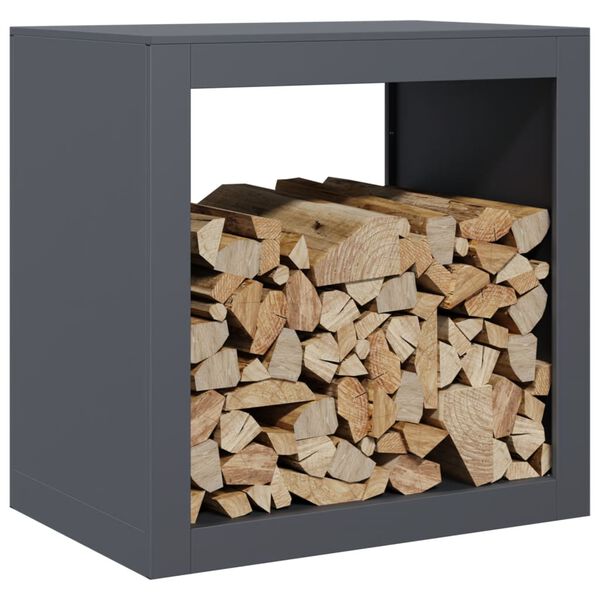 vidaXL Firewood Rack Anthracite 60x40x60 cm Steel
