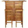 vidaXL 3 Piece Garden Bar Set Solid Wood Acacia