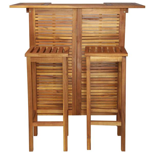 vidaXL 3 Piece Garden Bar Set Solid Wood Acacia