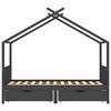 vidaXL Kids Bed Frame with Drawers Dark Grey Solid Pine Wood 90x200cm