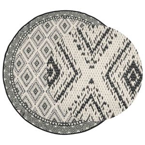 vidaXL Area Rug Natural and Black &Oslash; 160 cm PET