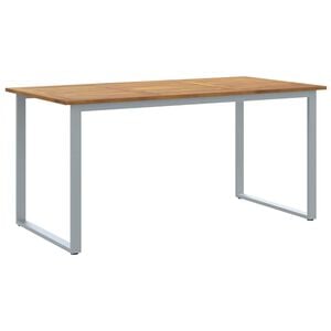 vidaXL Garden Table Grey 160 x 80 x 75 cm Solid Acacia Wood