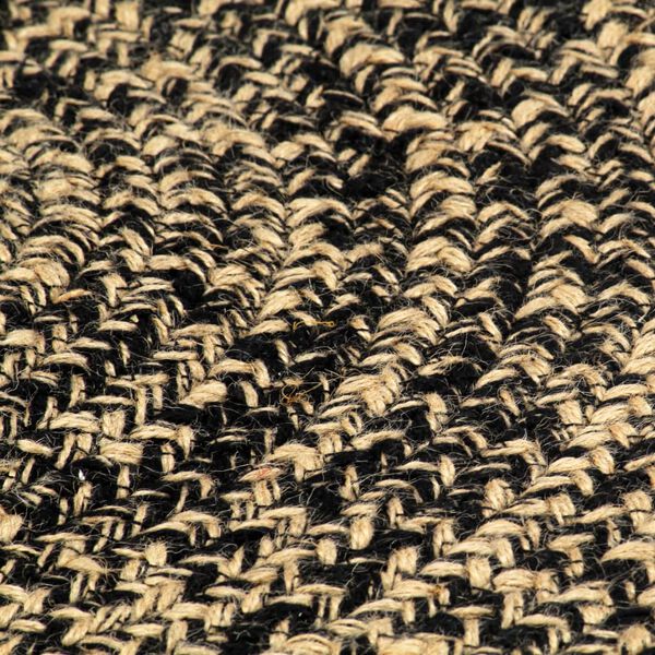 vidaXL Handmade Rug Jute Black and Brown 210 cm