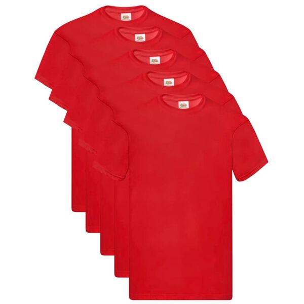 Fruit of the Loom Original T-shirts 5 pcs Red M Cotton