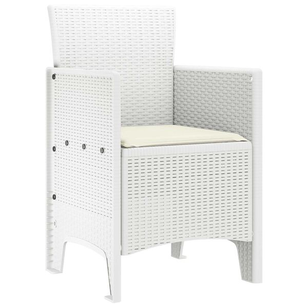 vidaXL Garden Chair 4 pcs White 53 x 49 x 85 cm PP