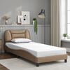 vidaXL Bed Frame with LED without Mattress "Hvar" Cappuccino 90x200 cm