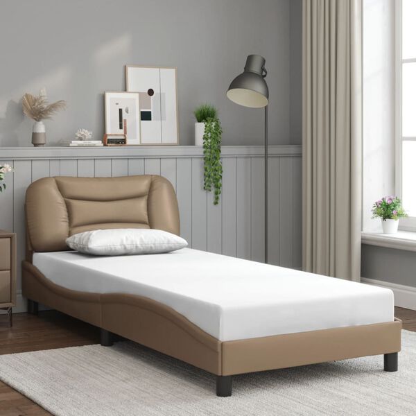vidaXL Bed Frame with LED without Mattress "Hvar" Cappuccino 90x200 cm