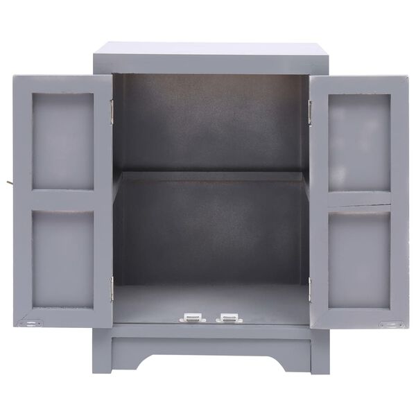 vidaXL Bedside Cabinet Grey 38x28x52 cm Paulownia Wood