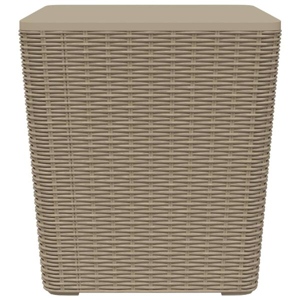 vidaXL Garden Table with Removable Lid Light Brown Polypropylene