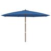 vidaXL Garden Parasol with Wooden Pole Azure Blue 400x273 cm