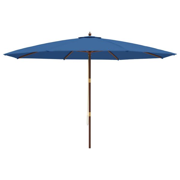 vidaXL Garden Parasol with Wooden Pole Azure Blue 400x273 cm