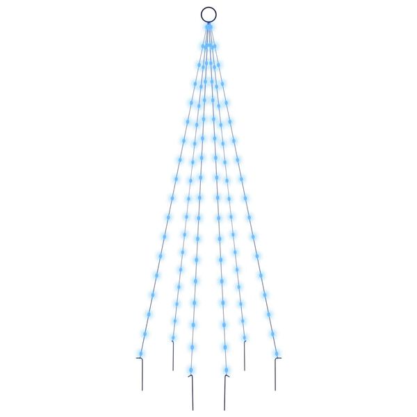 vidaXL Christmas Tree on Flagpole Blue 108 LEDs 180 cm