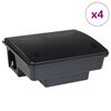 vidaXL Mouse Traps 4 pcs Black 23x19x9.5 cm