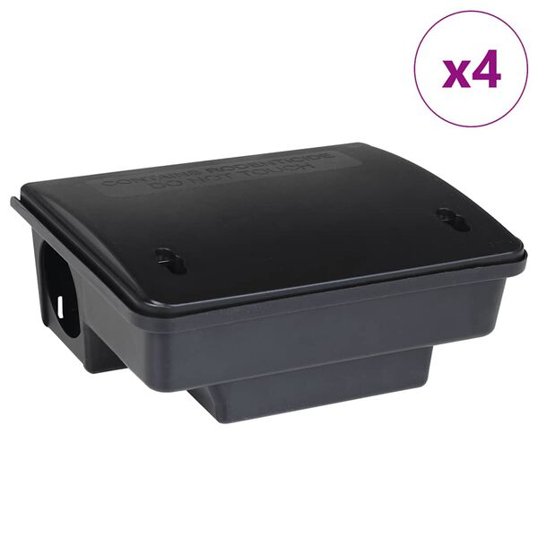 vidaXL Mouse Traps 4 pcs Black 23x19x9.5 cm