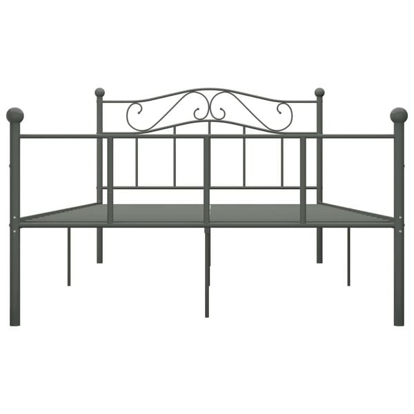 vidaXL Bed Frame without Mattress Grey Metal 160x200 cm