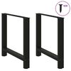 vidaXL Dining Table Legs Black 2 pcs 70x(72-73) cm Steel