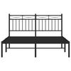 vidaXL Metal Bed Frame without Mattress with Headboard Black 140x190cm